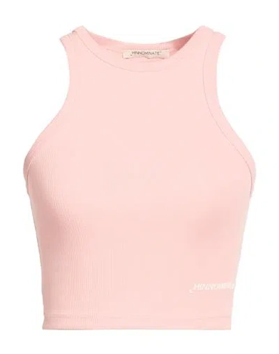Hinnominate Woman Tank Top Light Pink Size Xs Cotton, Elastane