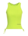 Hinnominate Woman Tank Top Lime Green Size M Cotton, Elastane In Green