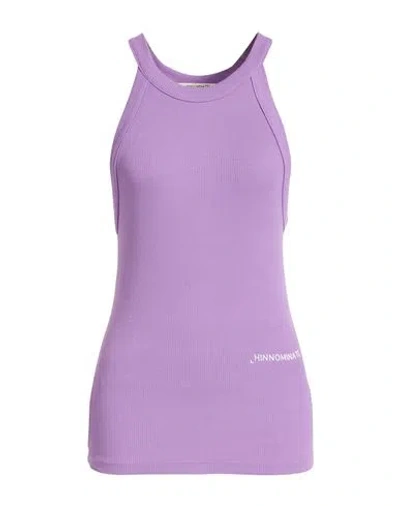 Hinnominate Woman Tank Top Mauve Size M Cotton, Elastane In Purple