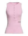 Hinnominate Woman Tank Top Pink Size S Cotton, Elastane