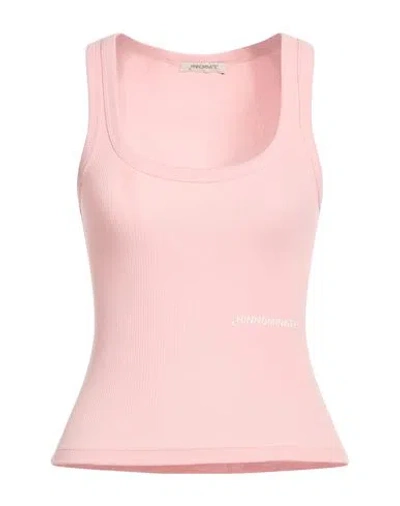 Hinnominate Woman Tank Top Pink Size Xs Cotton, Elastane