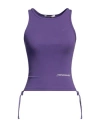 Hinnominate Woman Tank Top Purple Size L Cotton, Elastane