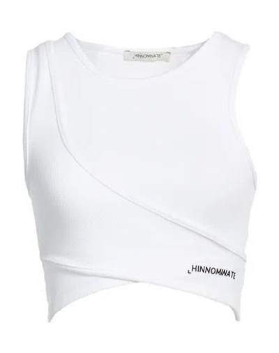 Hinnominate Woman Tank Top White Size S Cotton, Elastane