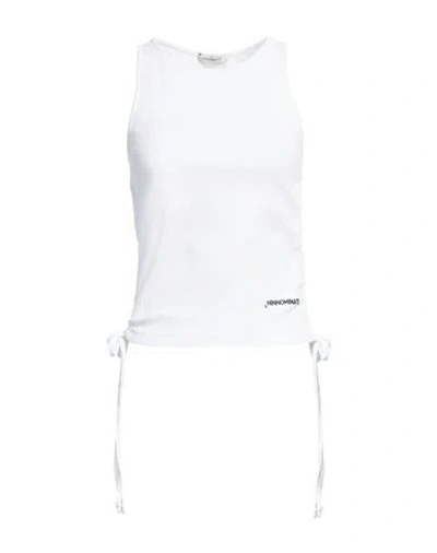 Hinnominate Woman Tank Top White Size S Cotton, Elastane In White