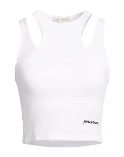 Hinnominate Woman Tank Top White Size S Cotton, Elastane, Lyocell