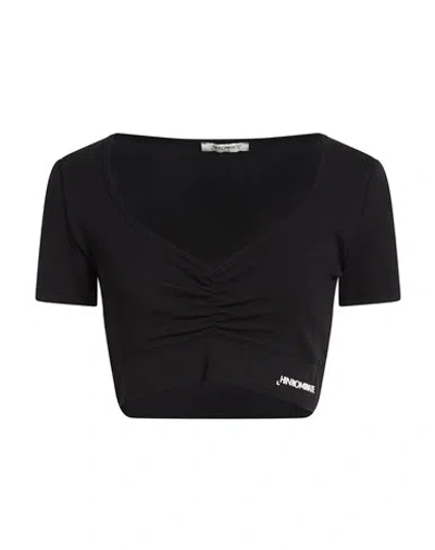 Hinnominate Woman Top Black Size M Cotton, Elastane