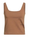 Hinnominate Woman Top Brown Size M Cotton, Elastane In Brown
