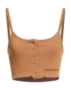 Hinnominate Woman Top Camel Size S Cotton, Elastane In Brown