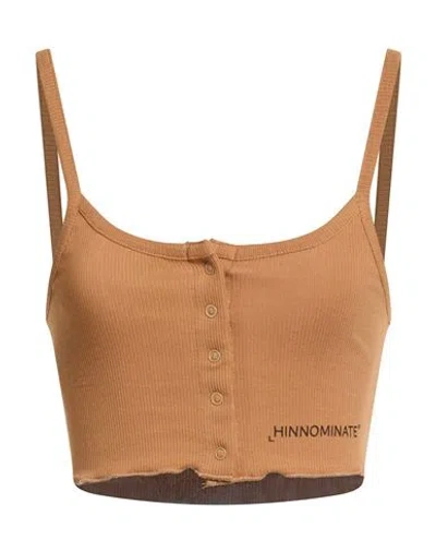 Hinnominate Woman Top Camel Size S Cotton, Elastane In Brown