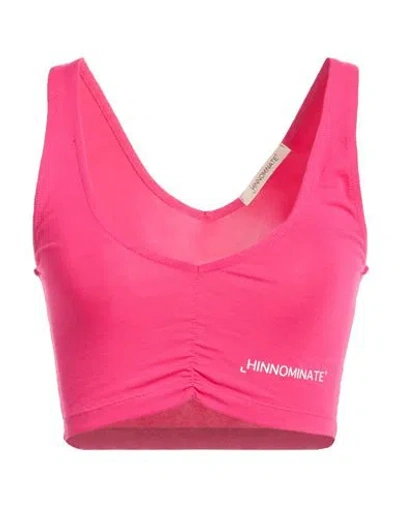 Hinnominate Woman Top Fuchsia Size M Cotton, Elastane In Pink