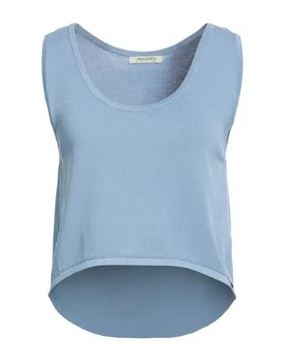 Hinnominate Woman Top Light Blue Size M Viscose, Polyamide