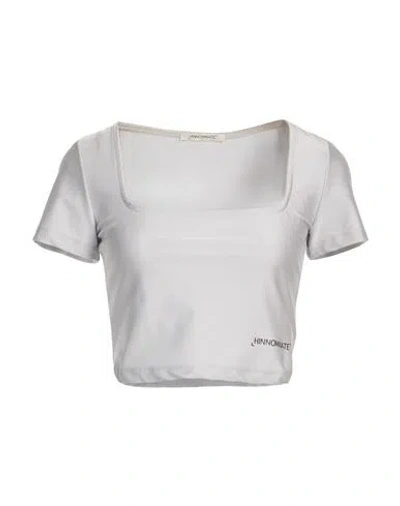 Hinnominate Woman Top Light Grey Size M Polyamide, Elastane In Gray