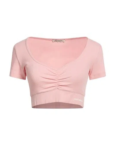Hinnominate Woman Top Light Pink Size M Cotton, Elastane
