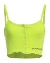Hinnominate Woman Top Lime Green Size M Cotton, Elastane