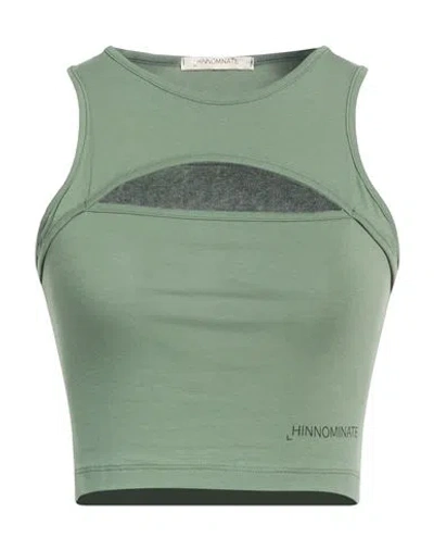 Hinnominate Woman Top Military Green Size S Cotton, Elastane