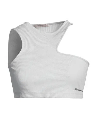 Hinnominate Woman Top Off White Size Xs Cotton, Elastane
