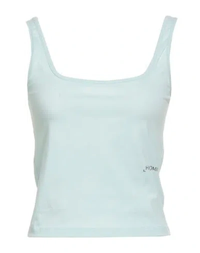 Hinnominate Woman Top Sky Blue Size M Cotton, Elastane
