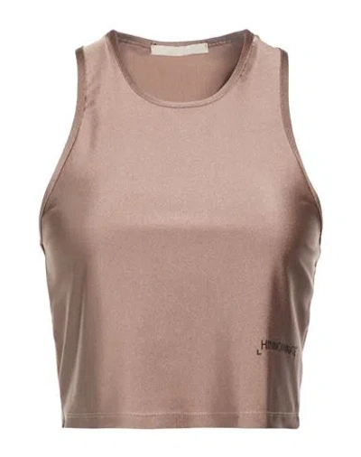Hinnominate Woman Top Taupe Size L Polyamide, Elastane In Brown