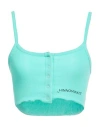 Hinnominate Woman Top Turquoise Size Xs Cotton, Elastane In Green