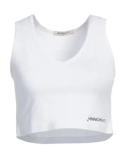 Hinnominate Woman Top White Size L Cotton, Elastane In White