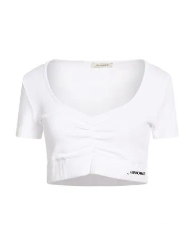 Hinnominate Woman Top White Size M Cotton, Elastane