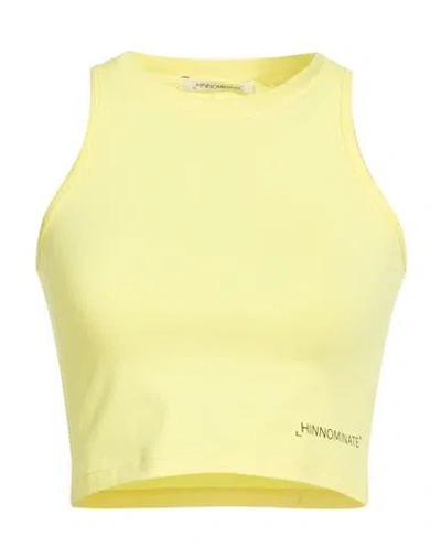 Hinnominate Woman Top Yellow Size S Cotton, Elastane
