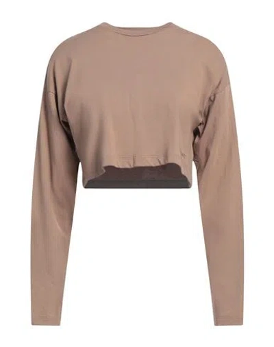 Hinnominate Woman T-shirt Brown Size M Cotton