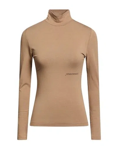 Hinnominate Woman T-shirt Camel Size Xxs Cotton, Elastane In Brown