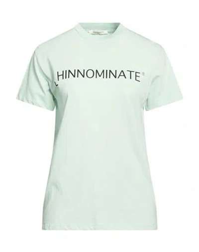Hinnominate Woman T-shirt Light Green Size Xs Cotton In Animal Print