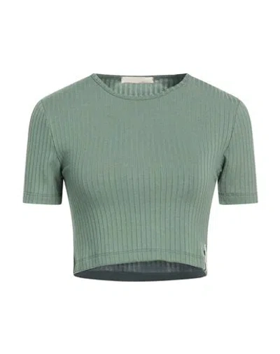 Hinnominate Woman T-shirt Military Green Size Xxs Polyester, Viscose, Elastane