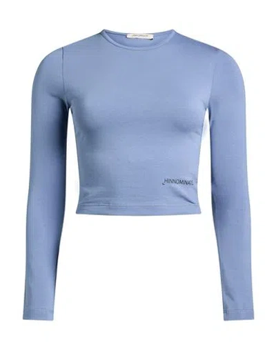 Hinnominate Woman T-shirt Slate Blue Size Xs Cotton, Elastane