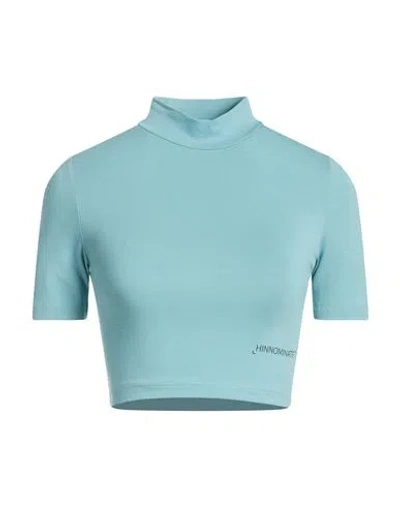 Hinnominate Woman T-shirt Turquoise Size Xxs Cotton, Elastane In Blue