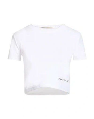Hinnominate Woman T-shirt White Size M Polyamide, Elastane