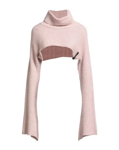 Hinnominate Woman Turtleneck Antique Rose Size L Acrylic, Polyester In Pink