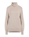 Hinnominate Woman Turtleneck Beige Size M Polyamide, Viscose, Wool, Cashmere In Beige