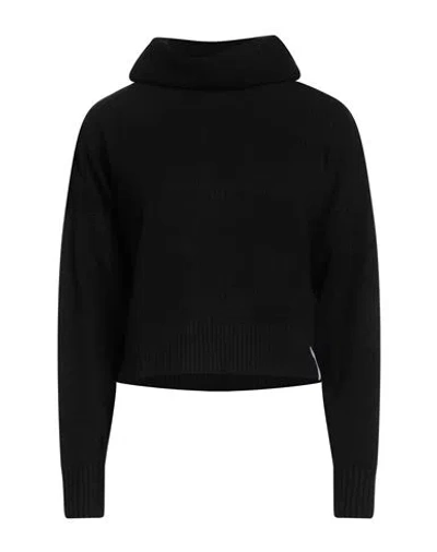 Hinnominate Woman Turtleneck Black Size L Viscose, Polyester, Polyamide