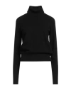 Hinnominate Woman Turtleneck Black Size S Viscose, Polyester, Polyamide
