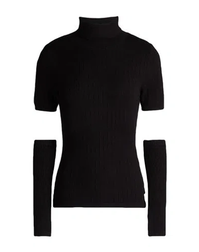 Hinnominate Woman Turtleneck Black Size S Viscose, Polyester, Polyamide