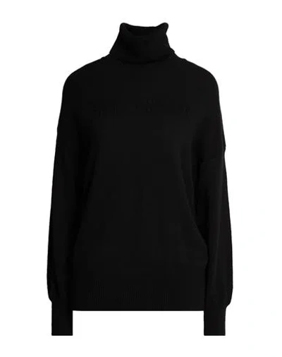 Hinnominate Woman Turtleneck Black Size Xs Polyamide, Viscose, Wool, Cashmere In Multi