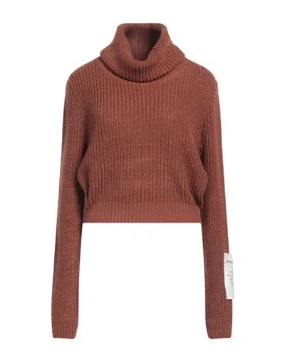 Hinnominate Woman Turtleneck Brown Size S Acrylic, Polyester