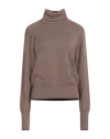 Hinnominate Woman Turtleneck Camel Size M Viscose, Polyester, Polyamide