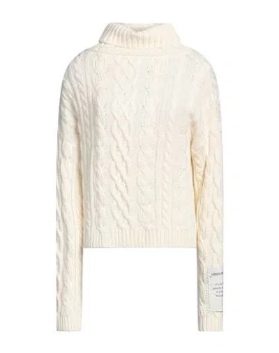 Hinnominate Woman Turtleneck Cream Size L Acrylic, Polyester In White