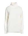 Hinnominate Woman Turtleneck Cream Size M Polyamide, Viscose, Wool, Cashmere In White