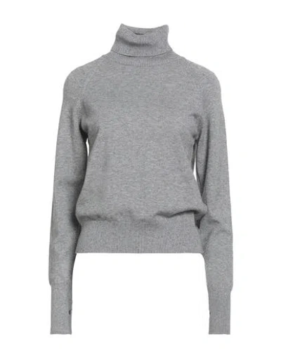 Hinnominate Woman Turtleneck Grey Size S Viscose, Polyester, Polyamide