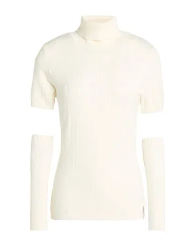 Hinnominate Woman Turtleneck Ivory Size S Viscose, Polyester, Polyamide In Gold