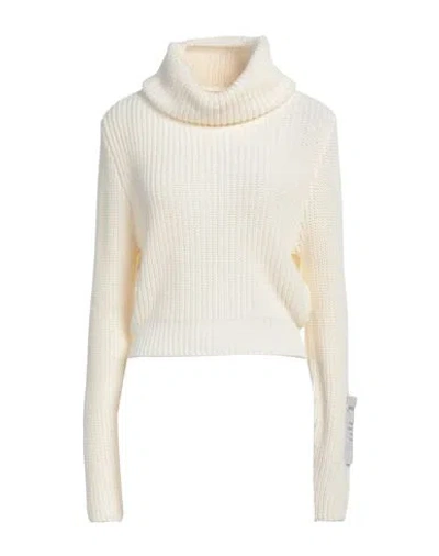 Hinnominate Woman Turtleneck Ivory Size Xxs Acrylic, Polyester In White
