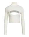 Hinnominate Woman Turtleneck Ivory Size Xxs Viscose, Acrylic, Elastane In White