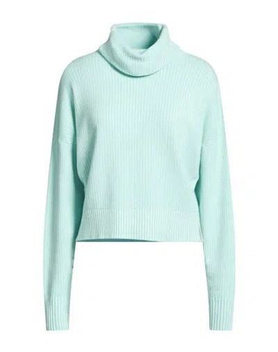 Hinnominate Woman Turtleneck Light Green Size M Viscose, Polyester, Polyamide