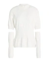 Hinnominate Woman Turtleneck Off White Size L Viscose, Polyester, Polyamide