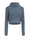 Hinnominate Woman Turtleneck Pastel Blue Size Xxs Acrylic, Polyester